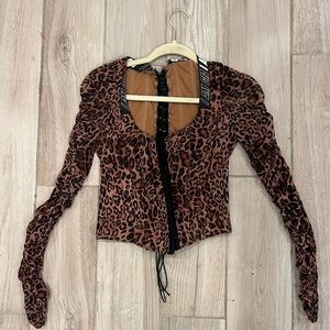 i am gia long sleeve corset top